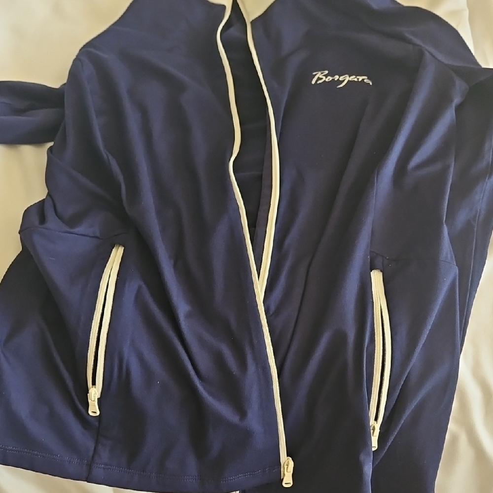 Borgata Dark Blue Jacket with White Zippers By Ralph Lauren
